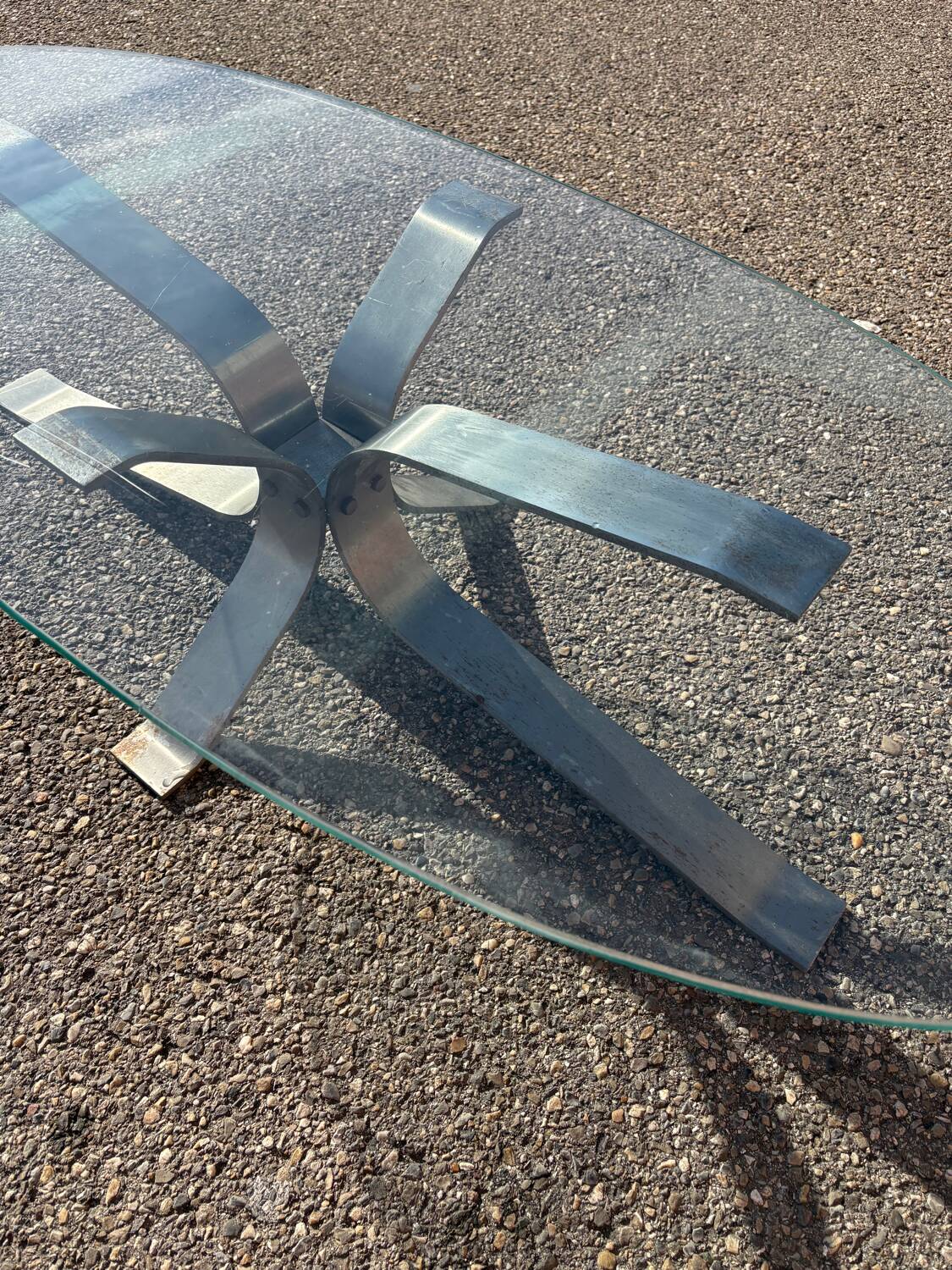 Glass coffee table