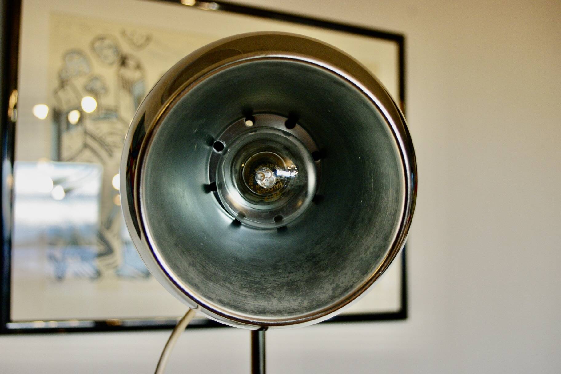 Vintage eye ball desk lamp from switzerland temde 1970