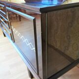 Mid-Century Wooden Dresser Sideboard with Detachable Mirror: 1970s Vintage