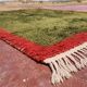 Moroccan Berber rug in green and red 300x200 cm – handmade rug