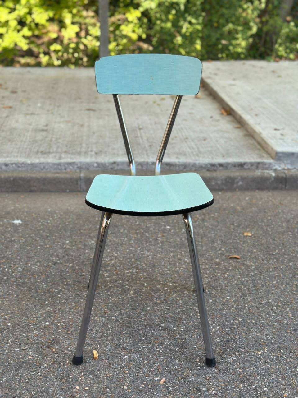 Vintage pastel blue/sea green Formica chair — Retro 50s/60s