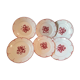 6 flat plates decor red roses