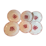 6 flat plates decor red roses