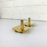 Pair of Scandinavian brass candle holders, model N°70, Pierre Forsell for Skultuna, 1960