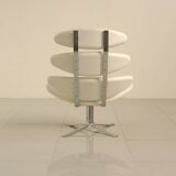 "Corona" lounge chair in off-white grained leather by Poul Volther for E