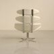 "Corona" lounge chair in off-white grained leather by Poul Volther for E