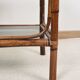 Bedside table or coffee table in bamboo and smoked glass, double top, 70s