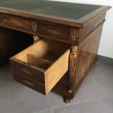 Empire desk with mahogany and oak pedestals
