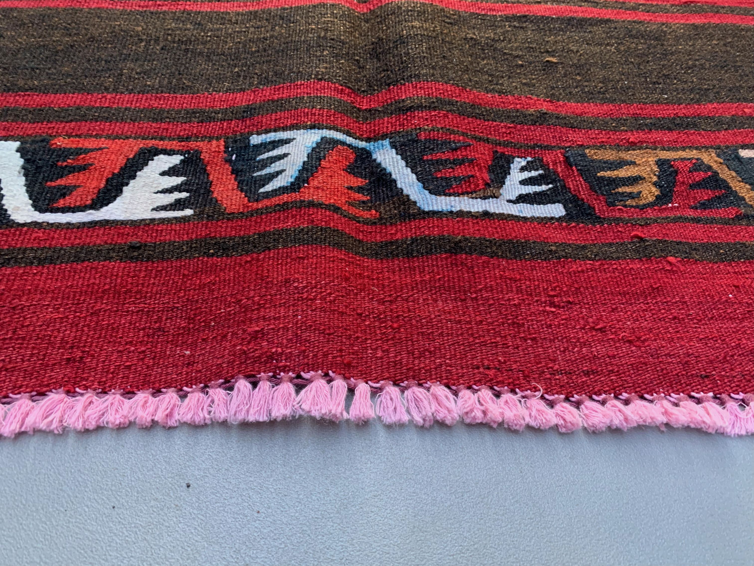 Medium Vintage Turkish Kilim Rug 188x104 cm Wool Kelim