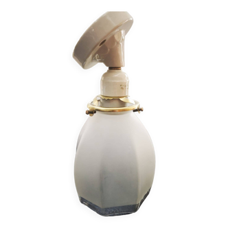 Applique ancienne porcelaine blanche Art déco 1930 tulipe verre opalescent Ø 1 cm
