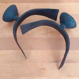 Duo of vintage brutalist candlesticks