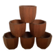 Six Scandinavian teak wood egg cups