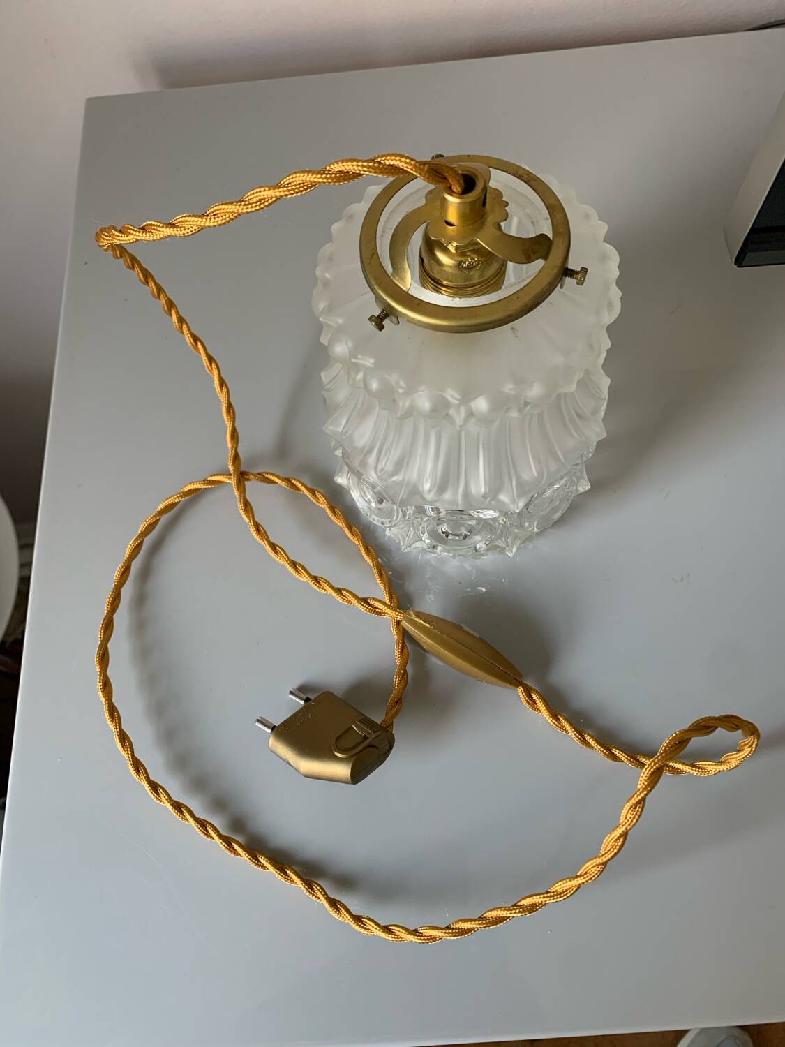 Vintage art deco pendant or portable lamp