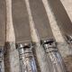 4 table knives with silver-plated metal handles, silversmith Christofle Malmaison