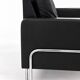 3-seater sofa W.H. Gispen for Dutch Originals, black leather and chrome