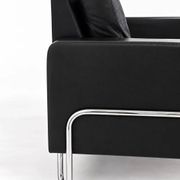 3-seater sofa W.H. Gispen for Dutch Originals, black leather and chrome