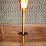 Rattan And Bamboo Floor Lamp 60's
