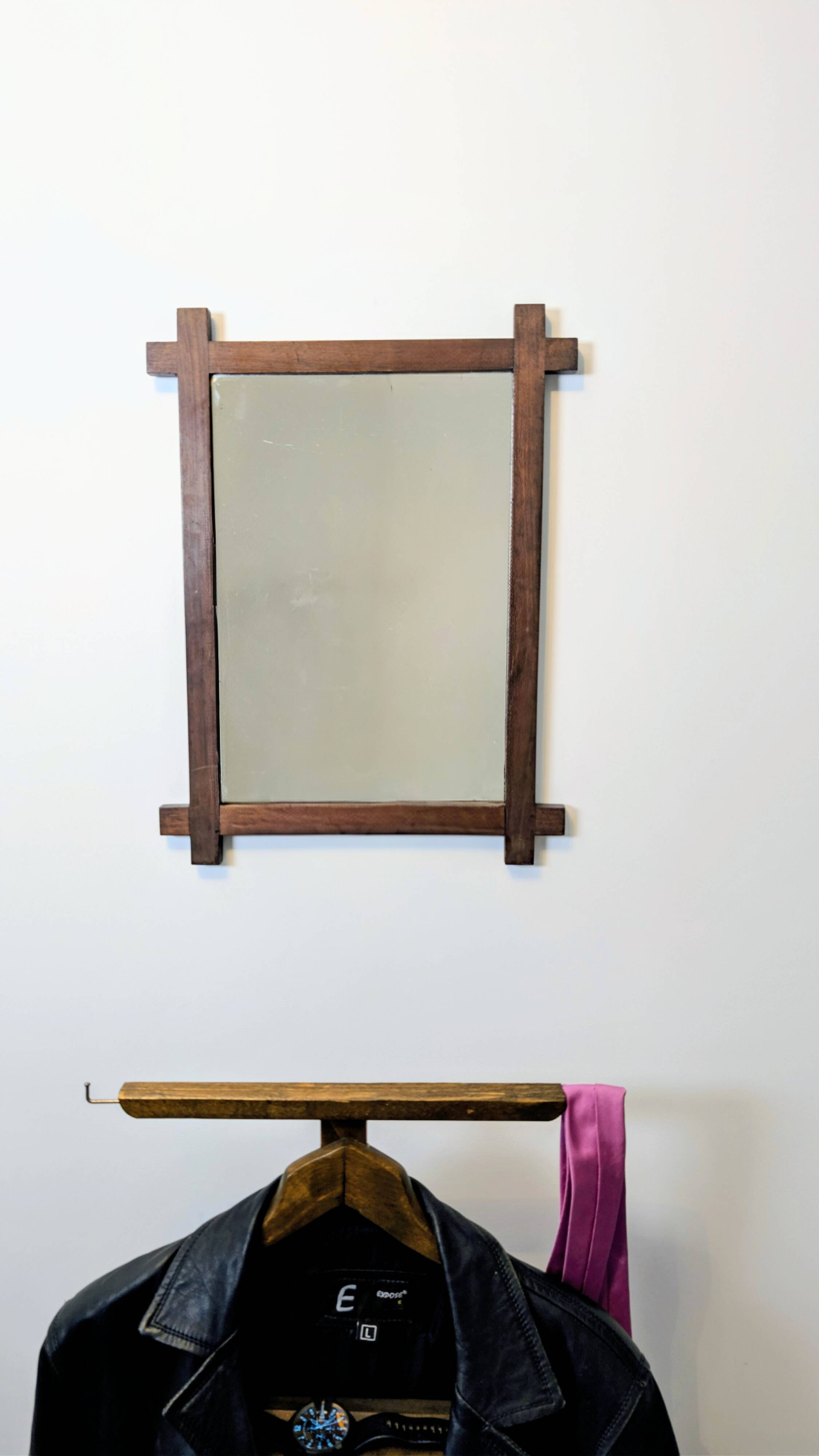 Solid wood mirror from the 1940s – 53 x 40 cm – simple and elegant