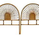 Set of 3 rattan headboards, France 60s