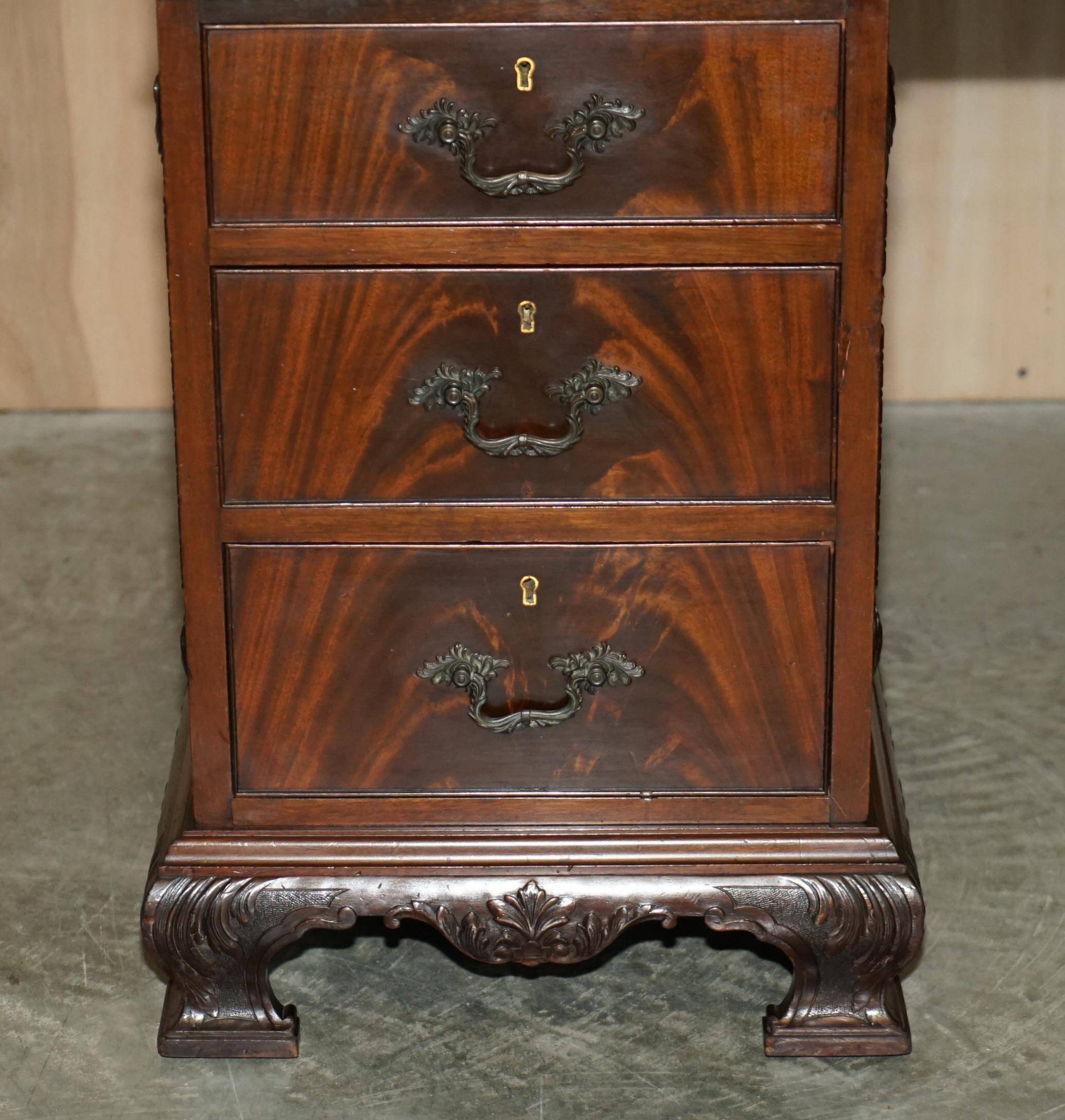 Thomas Chippendale Revival desk with a leather top
