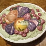 Basket / vegetable dish in Barbotine