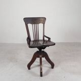 Oak desk chair, studio chair, height adjustable, 1930s