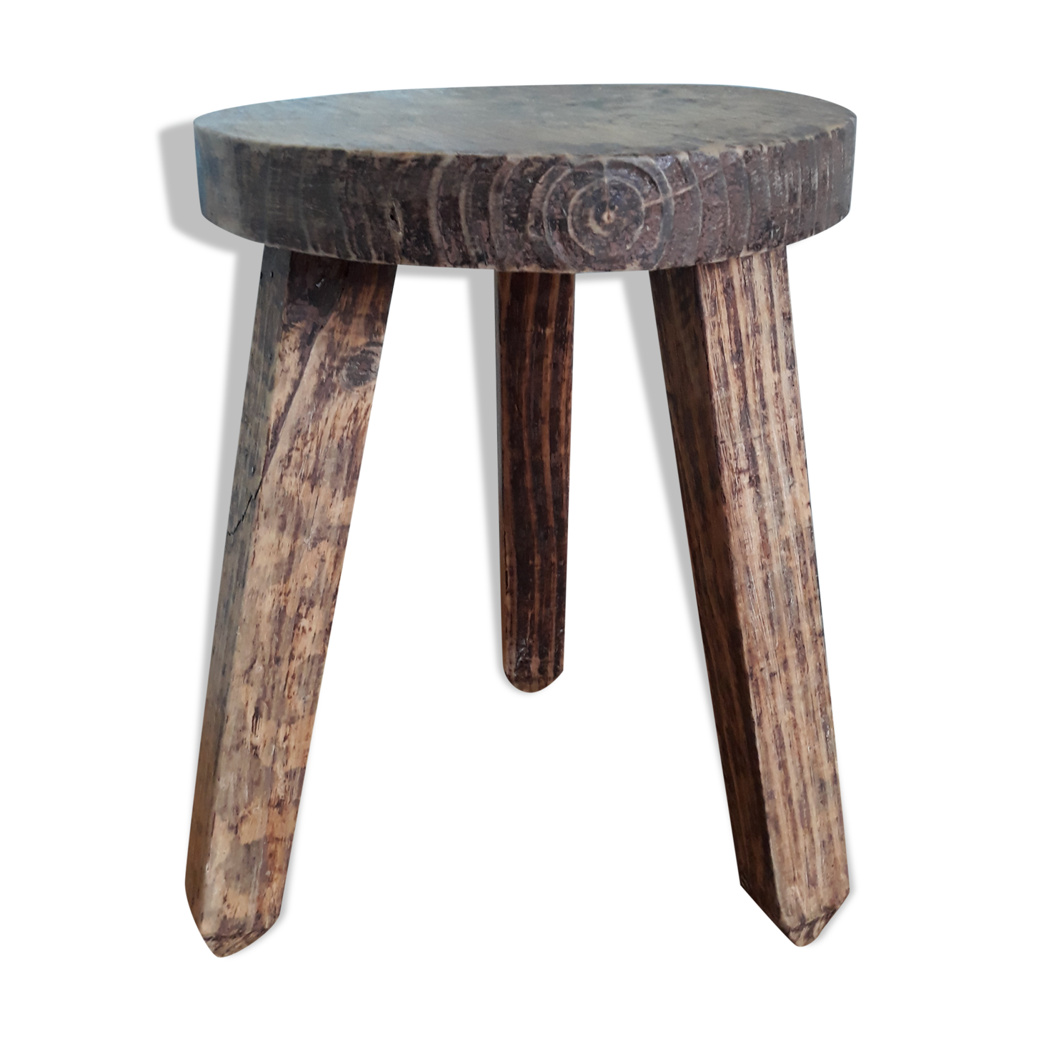 Brutalist tripod stool wabi sabi