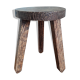 Brutalist tripod stool wabi sabi