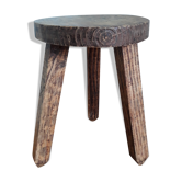Brutalist tripod stool wabi sabi