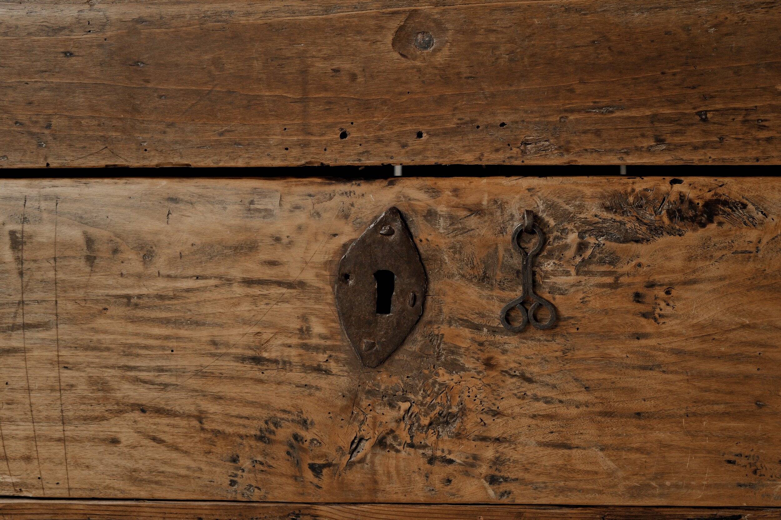 Folk art chest bench, Catalonia, 1800