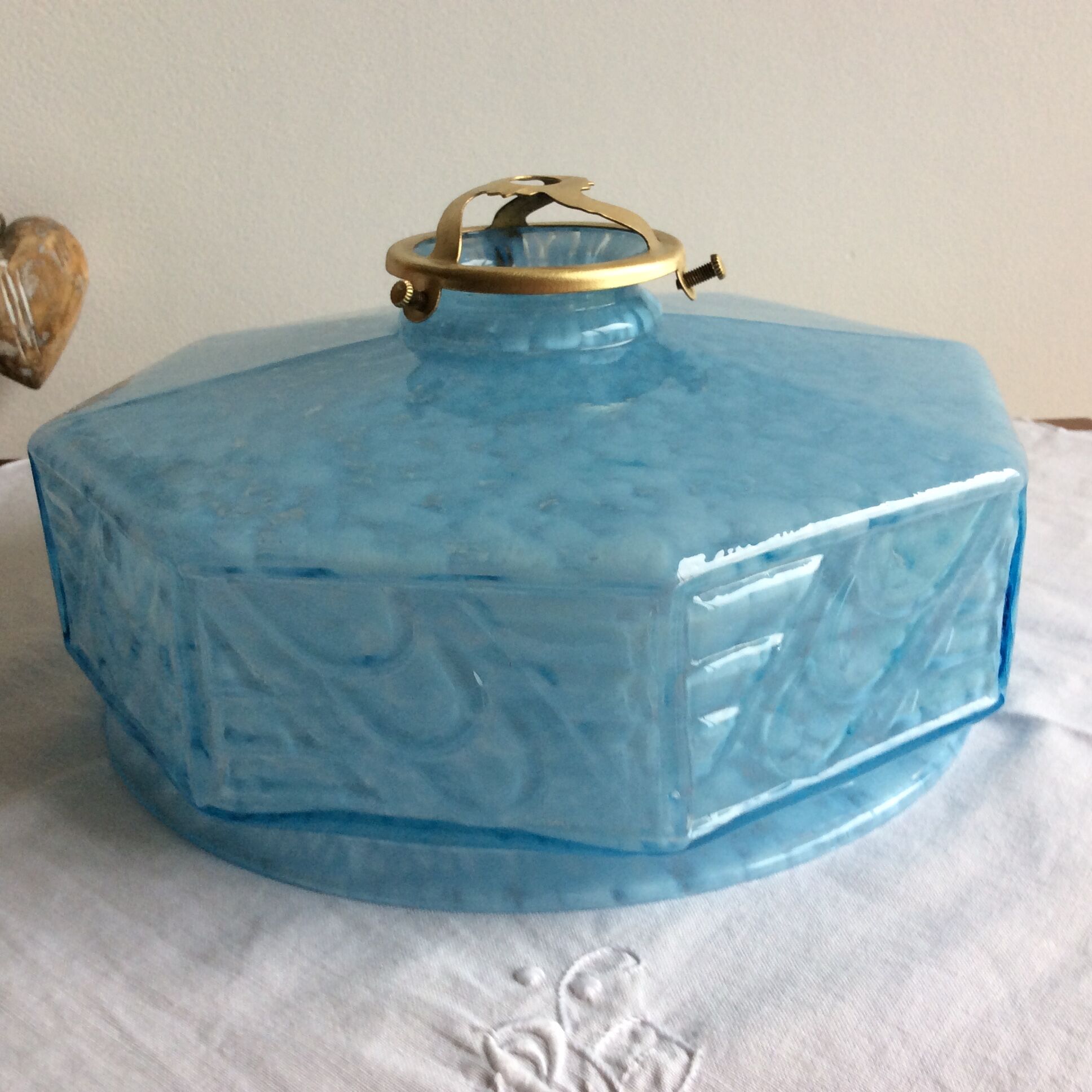 White speckled glass lampshade from the 30s