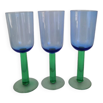 Set of 3 stemmed glasses