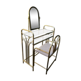 Coiffeuse dorée et son fauteuil