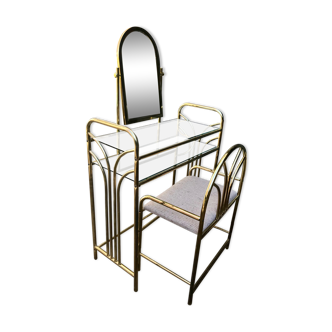 Golden dressing table and armchair