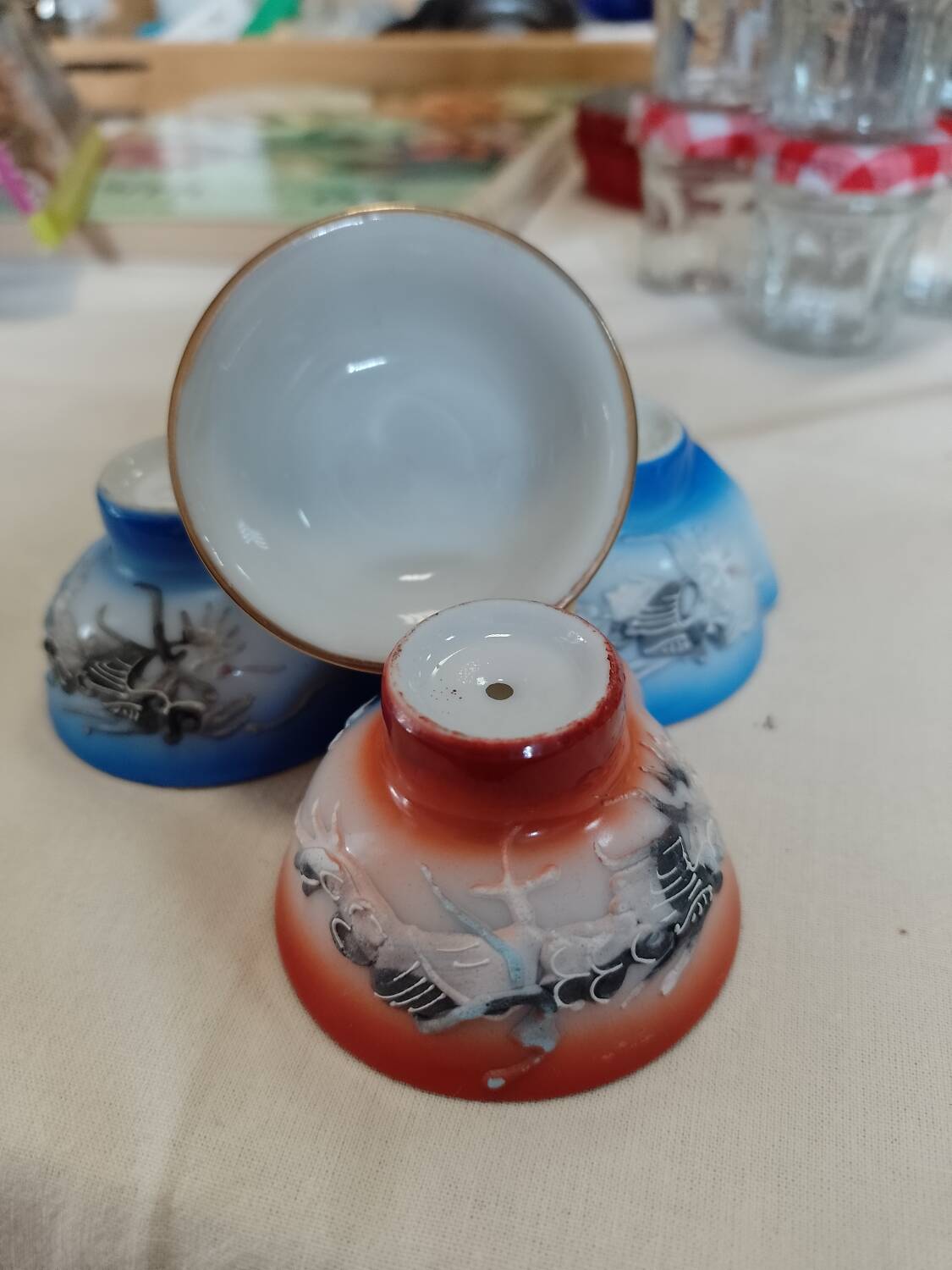 4 small glasses for brandy