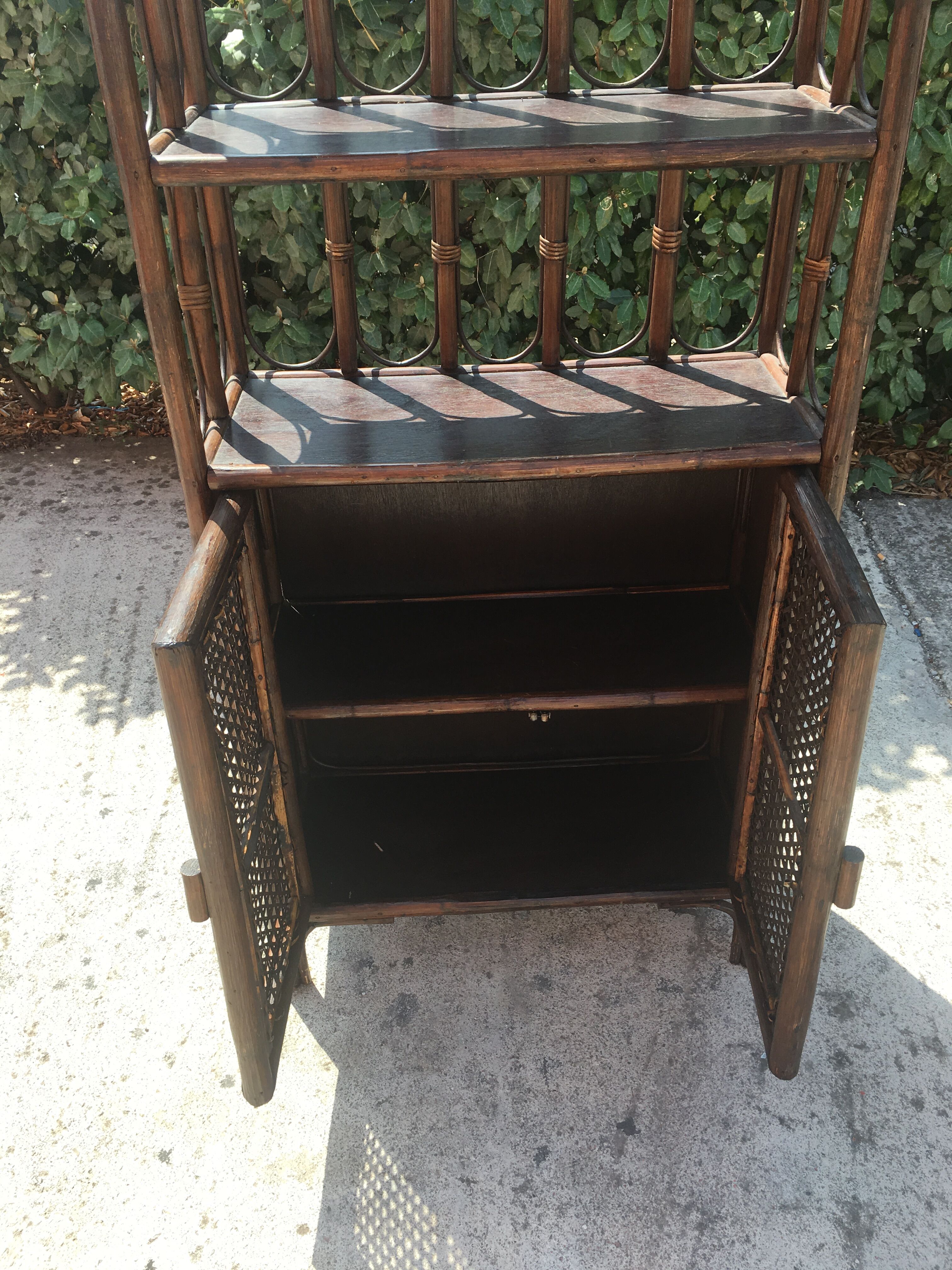 Vintage rattan library