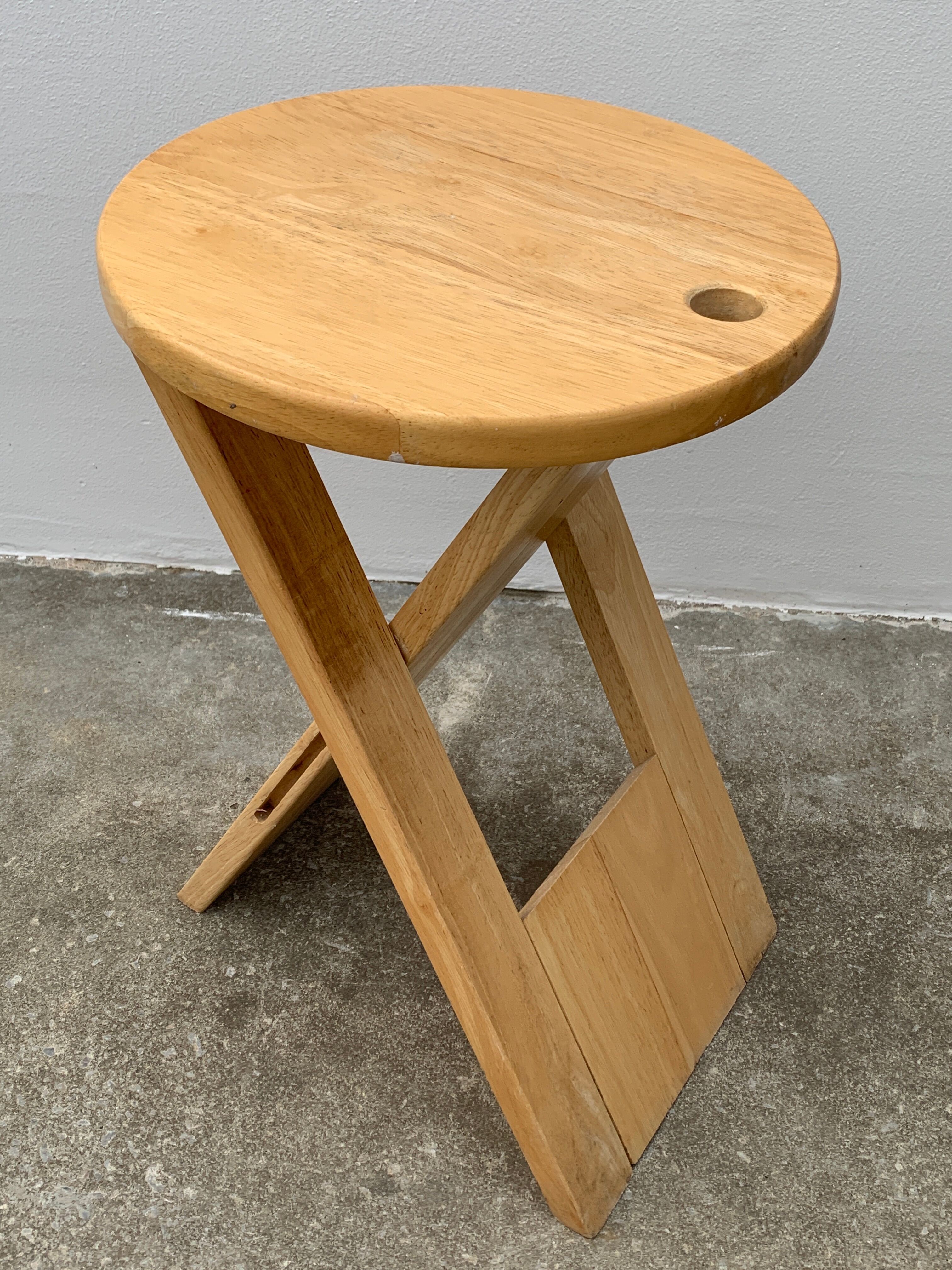 Wooden folding stool, model Suzy by Adrian Reed, 1980