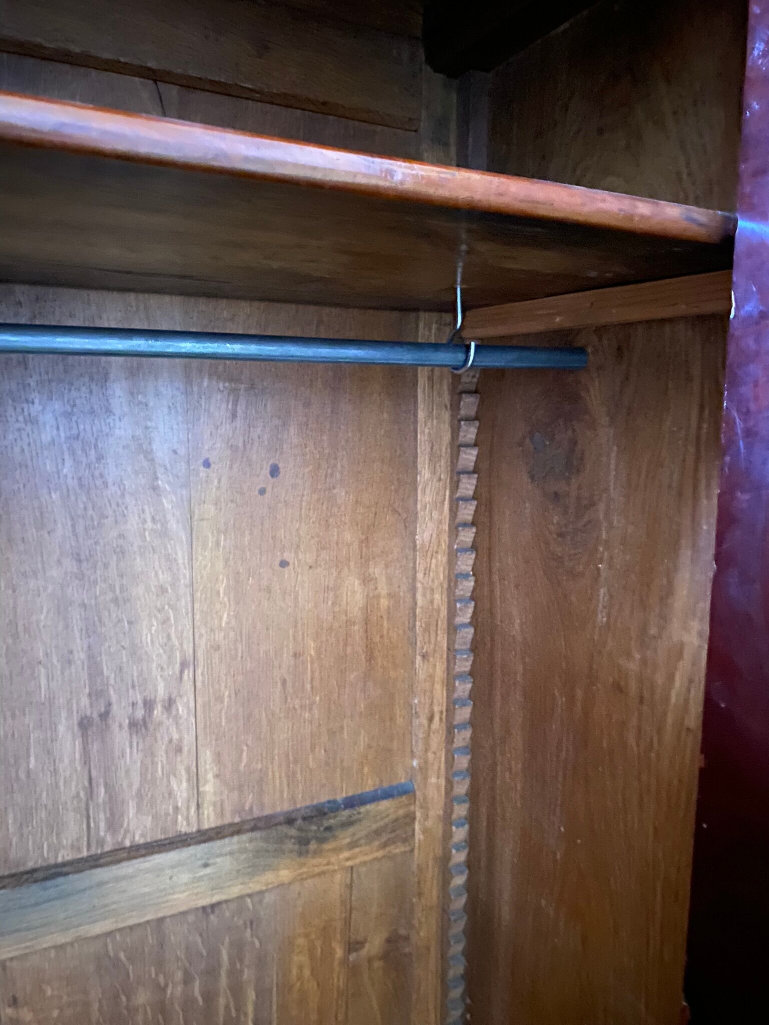 Vintage mahogany wardrobe with large low drawer
