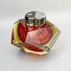 Italian Sommerso faceted lighter by Flavio Poli, red & yellow Murano glass, 1970s
