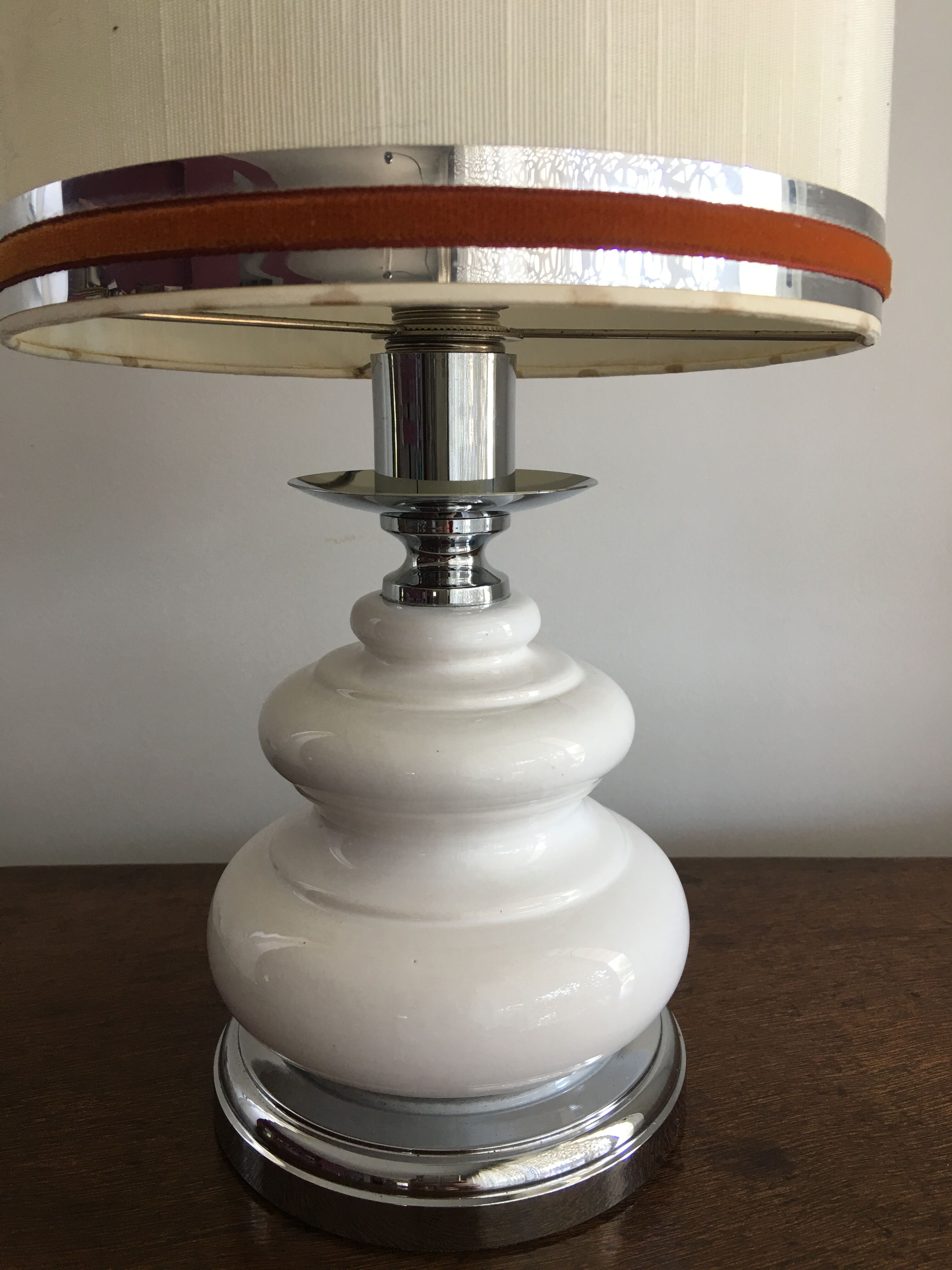 Chrome ceramic lamp 1970