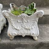 Pair of cast iron planters. Alfred Corneau Charleville around 1900