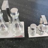 Epsilon condiment service in stainless steel and glass 1970