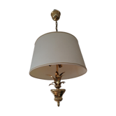 Lustre suspension boiler 3 lamps reed decoration