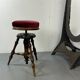Antique Victorian adjustable stool in walnut, 1900s
