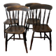 Antique set of 4 farmhouse patinated oak dining chairs, 19th century