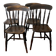 Antique set of 4 farmhouse patinated oak dining chairs, 19th century