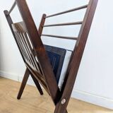 Vintage wooden magazine rack with Scandinavian design