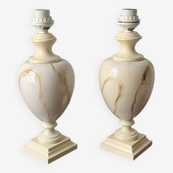 Pieds de lampe vintage en céramique