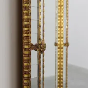 Venetian Style Arched Mirror with Gilt Beaded and Glass Frame, Italy, 20th