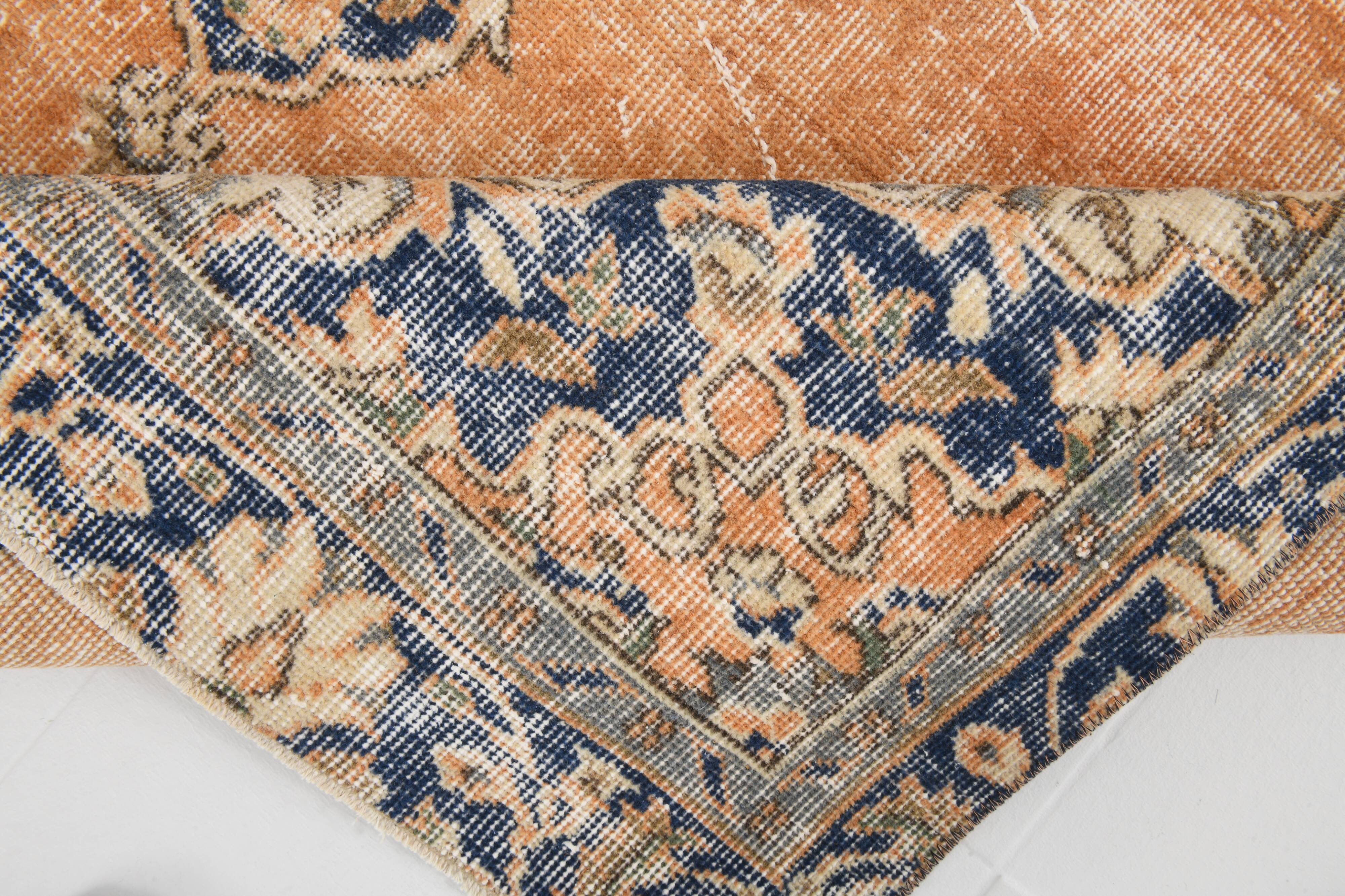 5x9 Navy Blue & Peach Oriental Persian Rug, 168x284Cm